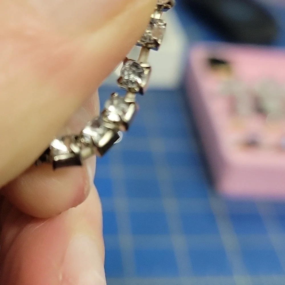 Rhinestone Stretch Silver Tone Ring